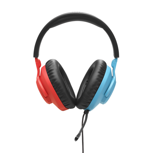 JBL Quantum 100N - Blue / Red - Wired over-ear gaming headset with detachable mic - Front